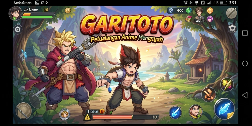 Screenshot menampilkan karakter Anime dalam aksi seru di GARITOTO.