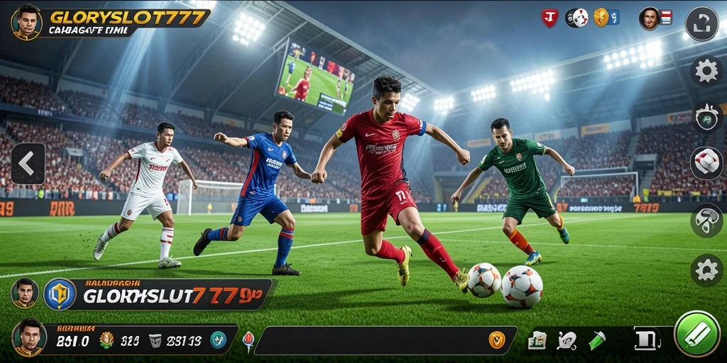 Screenshot GLORYSLOT777 menampilkan aksi seru dalam pertandingan olahraga.