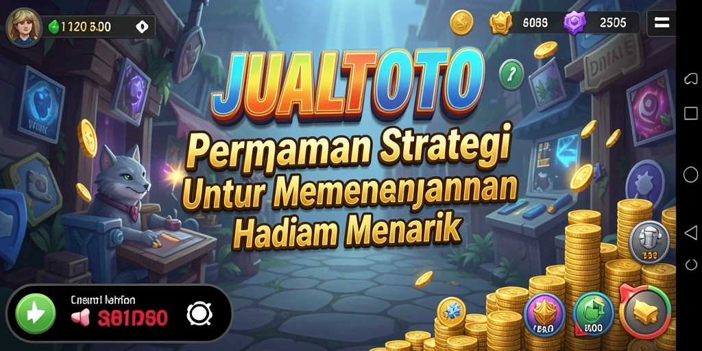 Screenshot gameplay JUALTOTO menampilkan strategi dan pembangunan kerajaan.