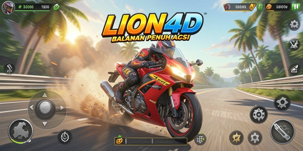 Gameplay seru LION4D dengan balapan motor yang menegangkan.