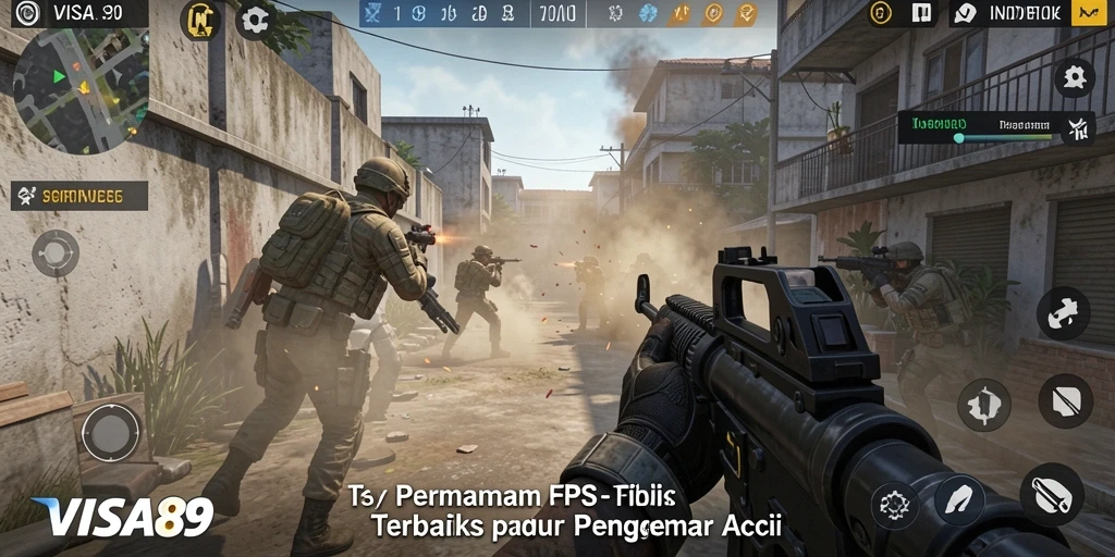 Tampilan menarik dari gameplay menembak di <strong>VISA89</strong> dengan grafis memukau.